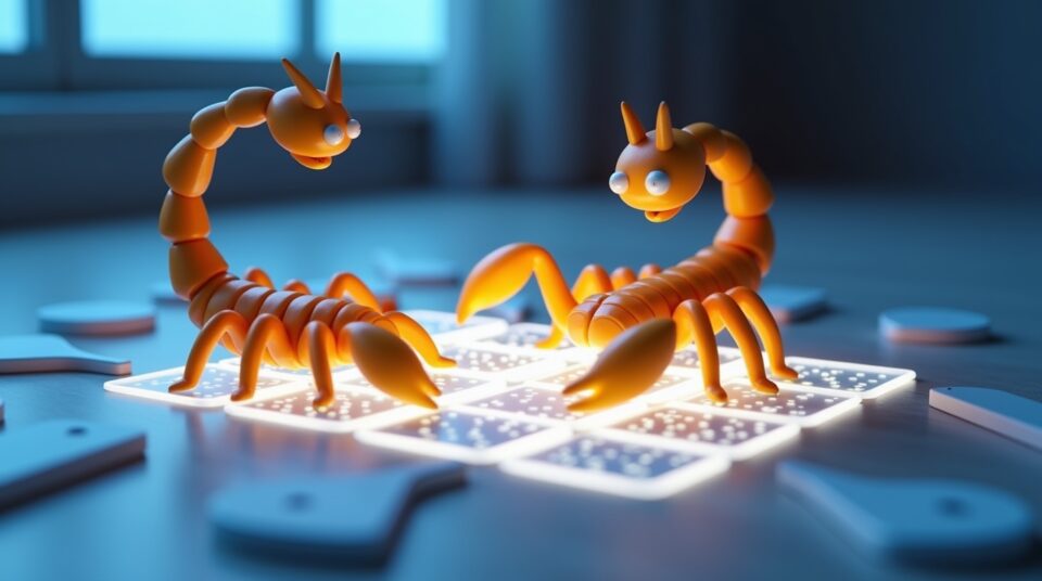 Planche de jeu de morpion, avatars de niveaux de difficulté, sur fond Google
