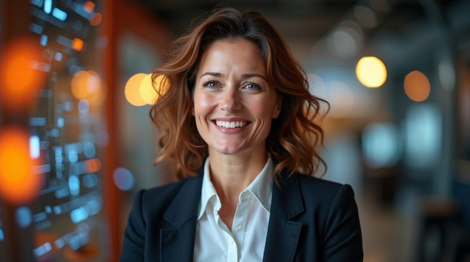 Christel Heydemann, dirigeante d'Orange, symbole de leadership et d'innovation dans les télécommunications.