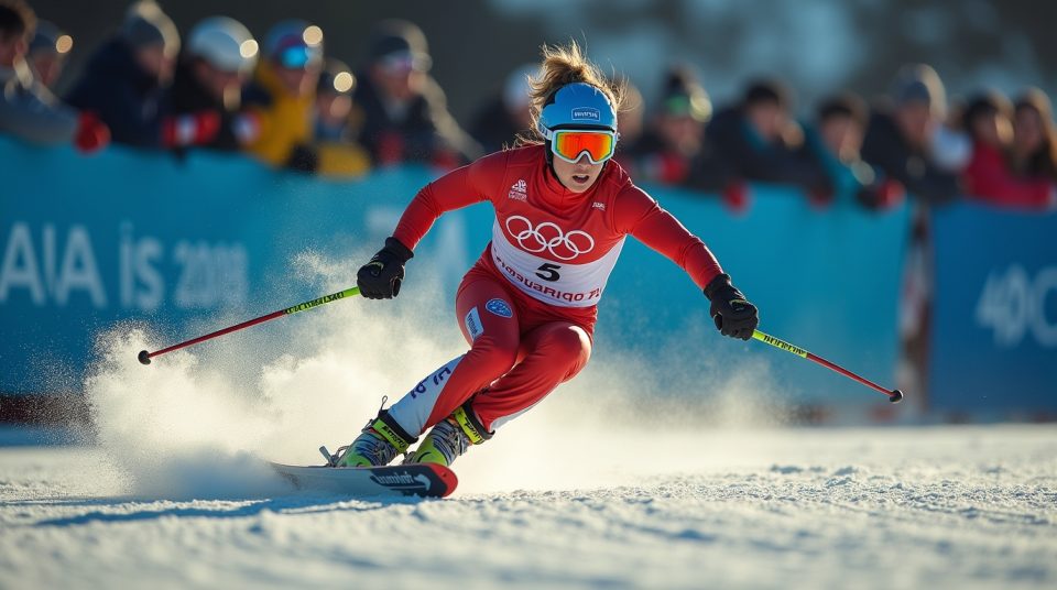 Daria Tarasova en pleine action sur un terrain de sport, symbolisant la passion et la détermination.